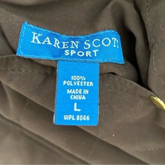 Karen Scott Brown Cheetah Print Reversible Quilted Vest Women Size Large - Picture 8 of 9